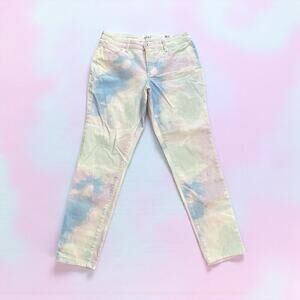 Style & Co Tie-Dye Curvy Skinny Leg Mid-Rise Slimming Denim Jeans Women's 12